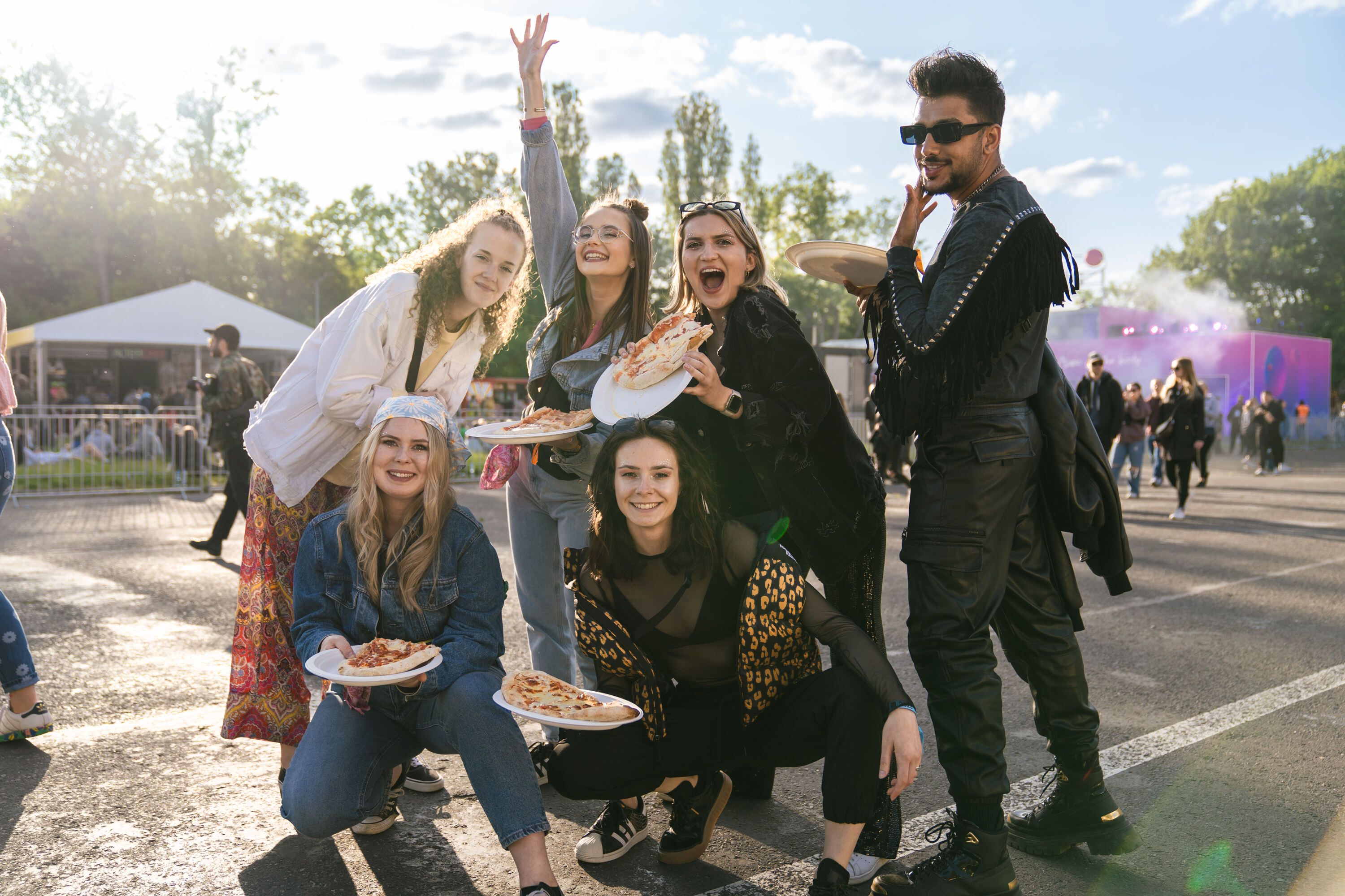 A group of festival goers during the Orange Warsaw Festival 2023